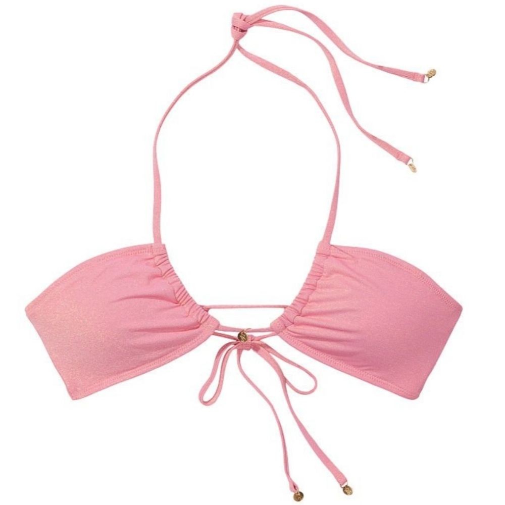 Victoria's Secret Swim Multiway Halter Bikini Top Bright Hibiscus